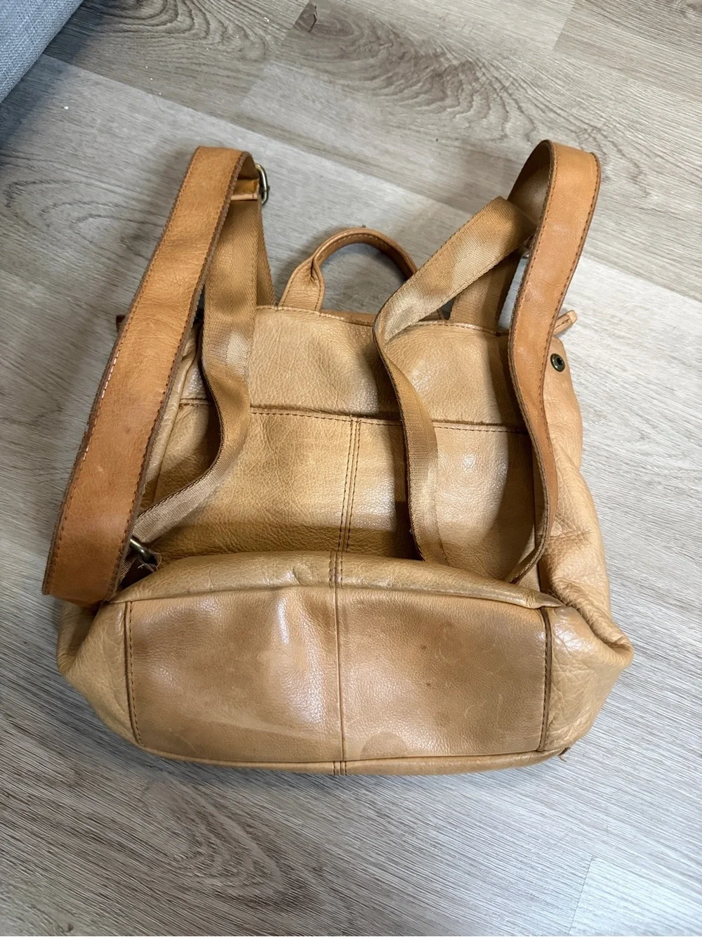 American Leather Co Tan Leather Backpack